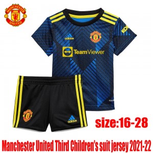 Manchester United Kid Soccer Jersey Kit(Jersey+Short) Third Away Replica 2021/22