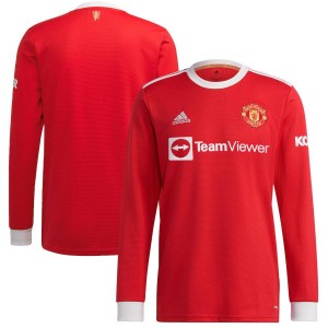 EPL Manchester United Soccer Jersey Long Sleeve Home POGBA #6 Replica 2021/22