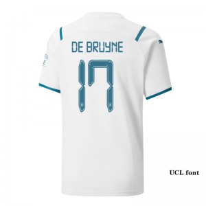 EPL Manchester City Soccer Jersey DE BRUYNE #17 Away Replica 2021/22