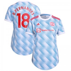 Manchester United Women Soccer Jersey Away B.FERNANDES #18 Replica 2021/22