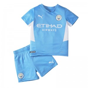 Manchester City Kid Soccer Jersey Home DE BRUYNE #17 Replica 2021/22