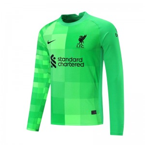 Liverpool Soccer Jersey Goalkeeper Long Sleeve Green Replica 2021/2022