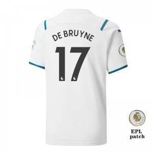 EPL Manchester City Soccer Jersey DE BRUYNE #17 Away Replica 2021/22