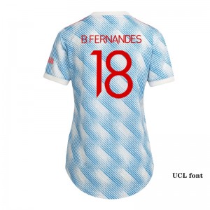 Manchester United Women Soccer Jersey Away B.FERNANDES #18 Replica 2021/22