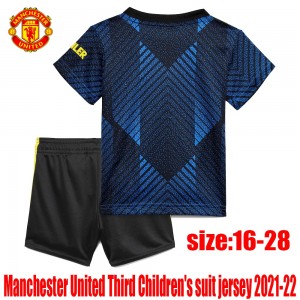 Manchester United Kid Soccer Jersey Kit(Jersey+Short) Third Away Replica 2021/22