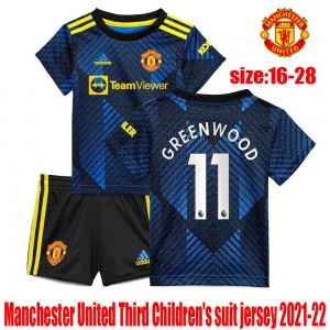 Manchester United Kid Soccer Jersey Kit(Jersey+Short) Third Away Replica 2021/22