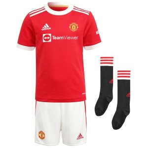 EPL Manchester United KID Soccer Jersey Kit (Jersey+Short) B.FERNANDES #18 Home Replica 2021/22